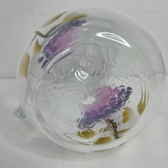 Vintage Grant Howard Hand Painted Pink Hydrangea Floral Design Glass Pitcher - Picture 7 of 7